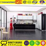 2014 popular white tempered painting glass cabinet door in kitchen cabinet design