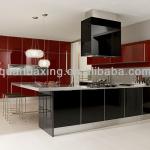 High Gloss Kitchen Cabinets,Fashion Red and Black Kitchen Design