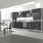 Dark gray lacquer arc style kitchen cabinet kitchen cupboard