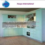 Hot-selling modern style light blue color PVC kitchen cabinet