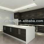New design wood veneer kitchen cabinet-kmw1