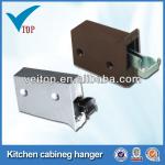 Steel and plastic concealed kitchen cabinet hanger