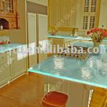 aqua casting glass countertop with textured for kitchens-TDG-C-435