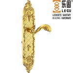 Best seller US standard Gold/Satin gold reversible large plate Zinc Alloy mortise lock Long size door handle