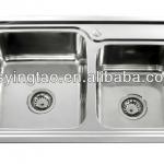 Satin double bowls stainless steel kitchen sink