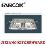 Double bowl stainless steel kitchen sink