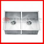 hand make Stainless Steel Kitchen Sink double bowl without drainboard, custom made is available.