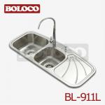 Hot Sell Stainless Steel Iran taste overmounted built-in drainboard kitchen sink BL-911L-BL-911L