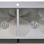 Zero radio topmount double bowl handmade stainless steel kitchen sink