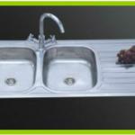 new double bowl single drain stainless steel sink for kitchen