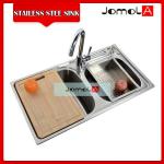 Undermount double bowl 304 stainless steel kitchen sink-JD-7843