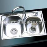 HH5S6643 Double bows family steel kitchen sink-HH-5S6643