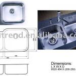Stainless steel kitchen sink for sanitary ware