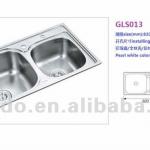 double bowl stainless steel kitchen sink-GLS013