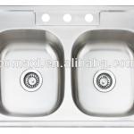 SUS304 Double Bowl Steel Kitchen Sink