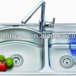 High quality double basin kitchen sink stainless steel 304