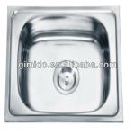 single bowl stainless steel sink in kitchen