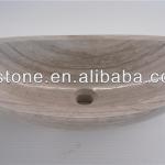 China white wooden round marble sink