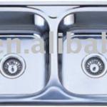 Kitchen sink stainless steel of KID13848 with two draining boards