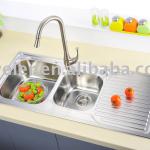 CH380 Double bowl with drainboard Stainless Steel Product-CH380