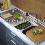 CH366 Double bowl sink with drainboard