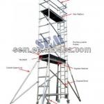 Single Width Aluminum Scaffold Tower 135cm x 200cm