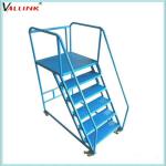 Mobile safety steps ladder/trolley with handrail for construction industry
