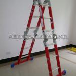 Telescopic ladder with aluminium alloy step