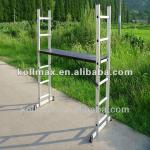 Aluminium folding scaffolding ladder with work platform EN131