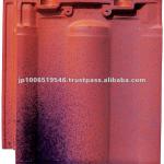 Japanese glazed clay roofing tile Flat type ( CERAM FS M-Varie Red color )