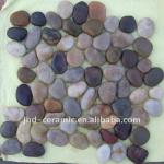 multi-color meshed pebble and cobble tile