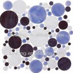 swimming pool blue glass tile round mosaic for bathroom wall