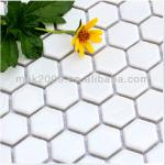 hexagon porcelain glossy white ceramic mosaic