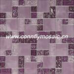 Premium Clear and Frosted Mixing Purple Ice Crackle Glass Mosaic