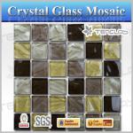 glossy wavy glass wall mosaic tiles