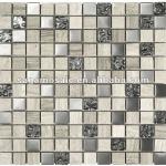 Popular Wooden gray,glass and metal blend mosaic