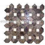 Emperador+ Crema Marfil Basket Weave Mosaic tile