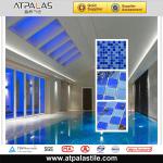 Blue colors 4mm glass swimming pool mosaic tiles