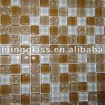 Beautiful Bronze Mixed Glass Mosaic Square Tiles