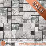 SPF016 grey stone crystal glass mosaic tiles