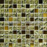 gold foil glass mix stainless steel mosaic tile