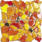 Crackle irregular crystal glass mosaic for floor