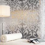 Damasco Oro Bianco Silver Glass Mosaic Pattern for Wall Tile