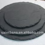 Black Round Slate Tablemat