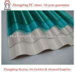 UV protected 100% virgin material corrugated polycarbonate sheet