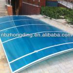 blue swimming pool polycarbonate sheet cover