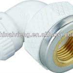 Double fusion PERT building material fitting for PERT-AL-PERT pipe