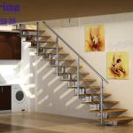 indoor straight stairs/stainless steel stringer staircase/stairs-PR-L03