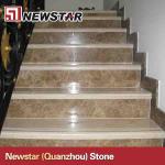 Indoor straight coffee marble stair treads
