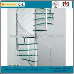 The Safe Glass Spiral Staircase For House With Professional Design DS-LP606